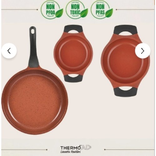 Thermoad Tava Sahan Trio Set Flora Serisi 3 Parça Red Diamond Thermoad Tava Sahan Trio Set Flora Serisi 3 Parça Red Diamond